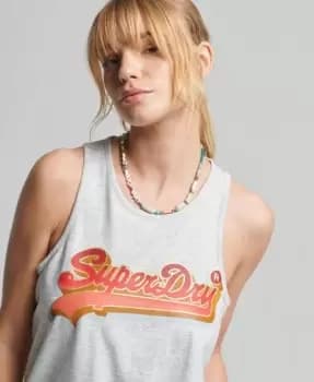 Superdry Womens Vintage Logo Seasonal Vest Light Grey / Light Grey Marl - Size: 12
