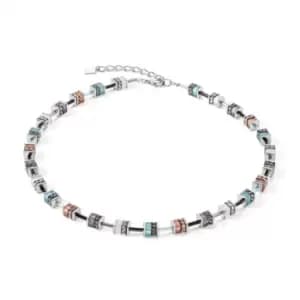 GeoCUBE Classic Aqua-Brown Necklace 4409/10-2011