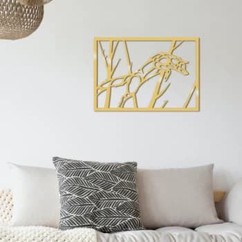 Wolf Metal Decor - Gold Gold Decorative Metal Wall Accessory