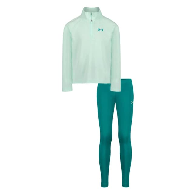 Under Armour Kids Quarter-Zip Poly Tracksuit Green/Teal female 3 - 4 Years