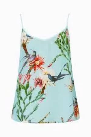 AllSaints Womens Tammy Senja Top, Blue, Size: 12