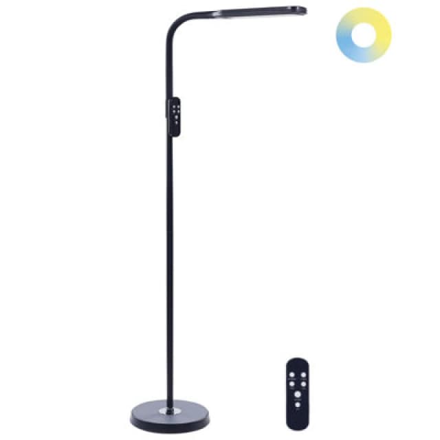 Beliani LED Floor Lamp Aries With Dimmer Metal Black