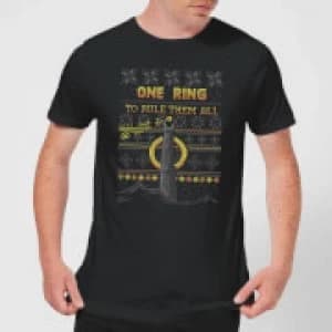 Lord Of The Rings One Ring Mens Christmas T-Shirt - Black