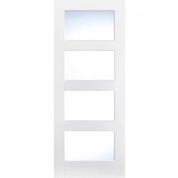LPD Shaker White Primed 4 Light Glazed Internal Door - 1981mm x 762mm (78 inch x 30 inch)