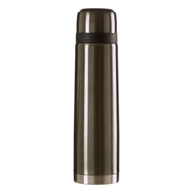 Premier Housewares Stainless Steel Stripe 900ml Vacuum Flask, Leak-Proof Thermos Travel Flask For Hot and Cold Beverages Grey