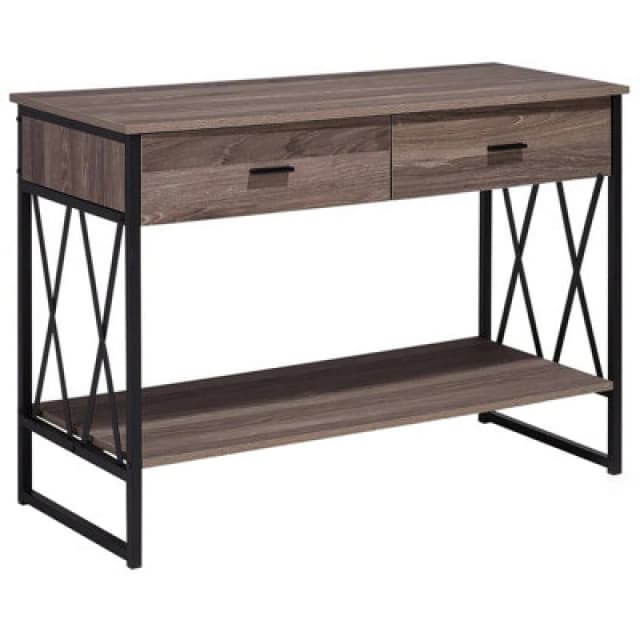 Beliani Industrial Console Table Ayden Taupe