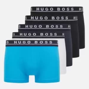 BOSS Bodywear Mens 5-Pack Trunks - Black/Navy/White/Blue - S