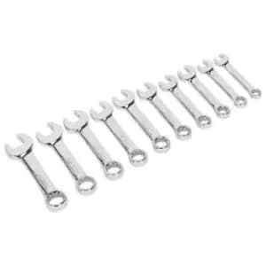 Sealey AK633 Combination Spanner Set 10pc Stubby Metric