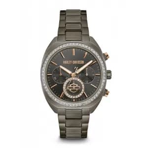 Harley Davidson 78M103 Womens Stone Set Wristwatch Colour - Black