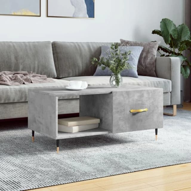 Vidaxl Coffee Table Concrete Grey 90X50X40 Cm Engineered Wood, Grey 829192