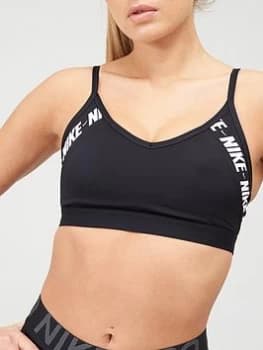 Nike Light Support Indy Logo Sports Bra - Black, Size XS, Women