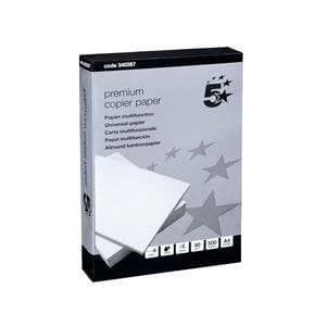 5 Star A4 Copier Paper Smooth Ream Wrapped 80gsm High White 5 x 500 Sheets