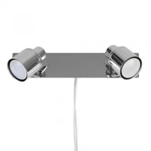 Benton Plug-in Twin Wall Light in Chrome