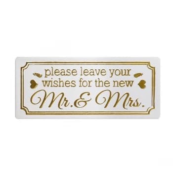Metal Sign 'Wishes For Mr&Mrs' By Heaven Sends