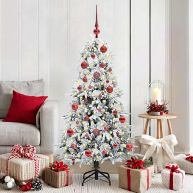 Vidaxl Artificial Hinged Christmas Tree White 150 Cm Pe And Pvc
