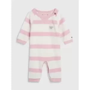 Tommy Hilfiger Baby Striped Towelling Coverall - Pink
