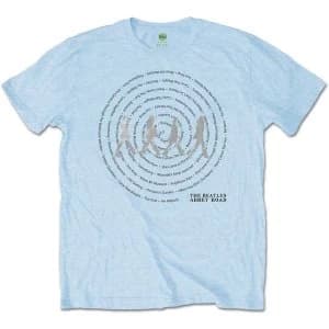 The Beatles - Abbey Road Songs Swirl Unisex Large T-Shirt - Blue
