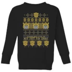 Bumblebee Classic Ugly Knit Kids Christmas Sweatshirt - Black - 11-12 Years