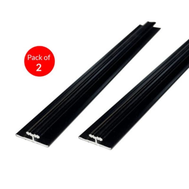 Ener-J Invisible Line Aluminium Trims For 8mm Charcoal Boards, Black Size: 3000 mm (Pack Of 2)