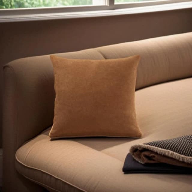 Luxury Living Velvet Chenille Cushion Tan