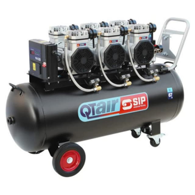 Sip Qt Air Dd 4.5Hp 150 Litre Ultra Low Noise Oil-Free Direct Drive Compressor - L120 X W45 X H81.5cm - Black
