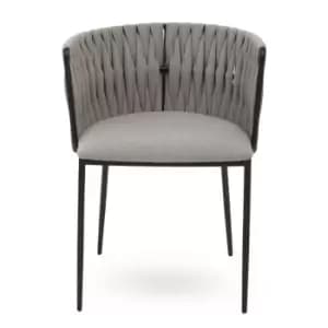 Gilden Grey Dining Chair with Woven Back, Grey
