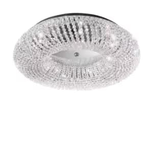 Carla Designer Crystal Large Ceiling Light Polished Chrome, 5x G9