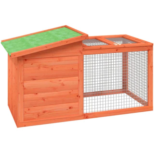 VIDAXL Rabbit Hutch Brown 100.5x54x55cm Solid Wood Pine Vidaxl 172289