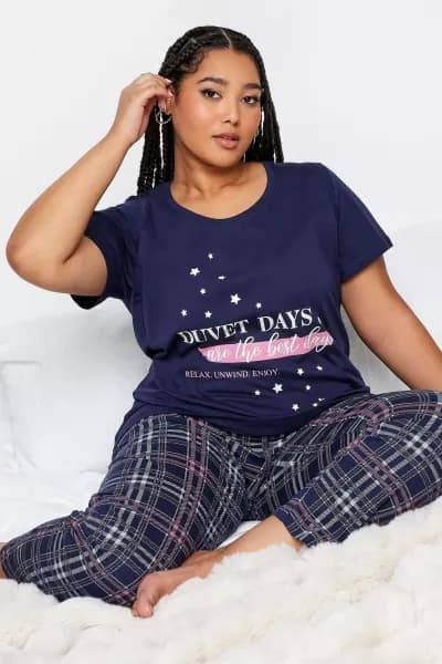 Slogan Printed Pyjama Set