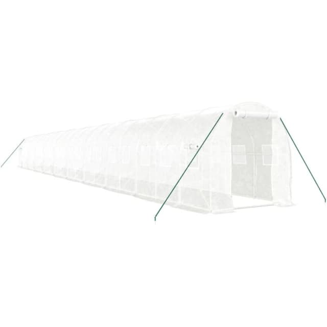 vidaXL Greenhouse with Steel Frame White 40 m 20x2x2 m, White 3188036