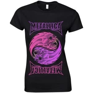 Metallica - Yin Yang Purple Ladies Large T-Shirt - Black