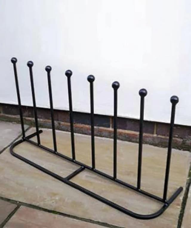 Poppy Forge 4 Pair Boot Rack (Long) - Steel Wellie Stand - Steel - L30.4 X W88.9 X H48.3cm - Black
