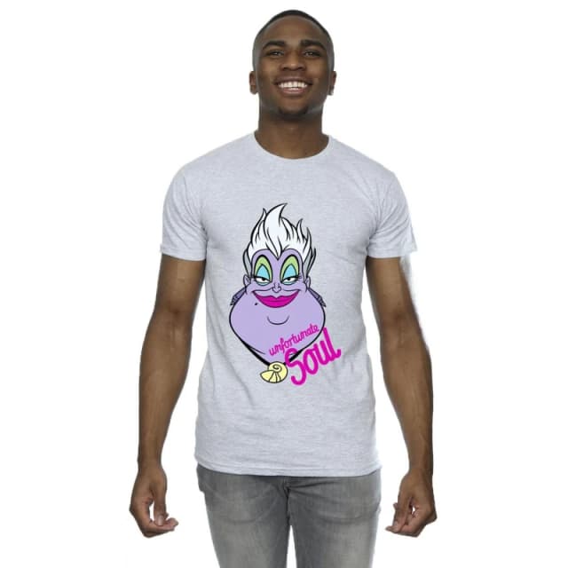 Disney Men Villains Ursula Unfortunate Soul T-Shirt in Grey Size: Small Grey S Male 5063283788558