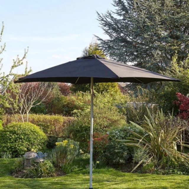 Home Source Gozo 2.7M Garden Outdoor Parasol Black