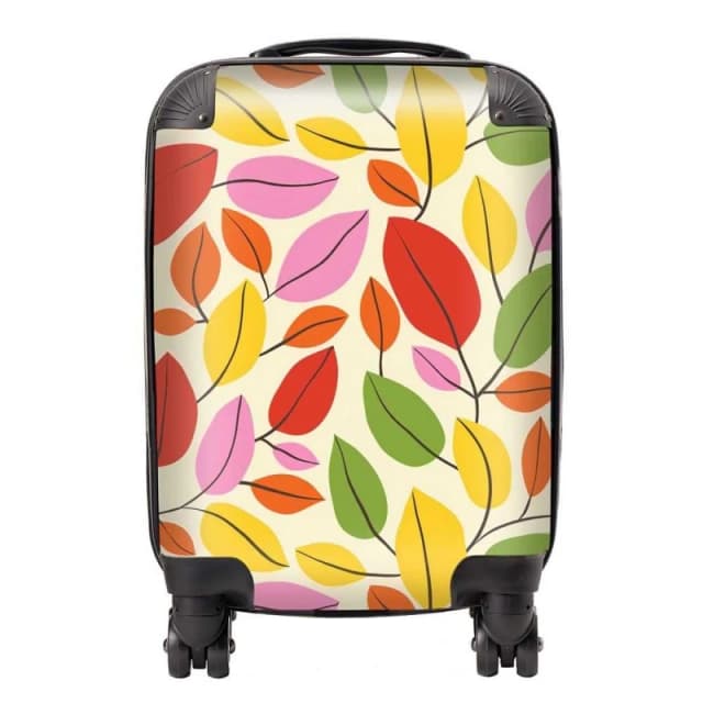 Warren Reed - Designer Autumn Leaves Suitcase in Red Size: Large Red Unisex Large