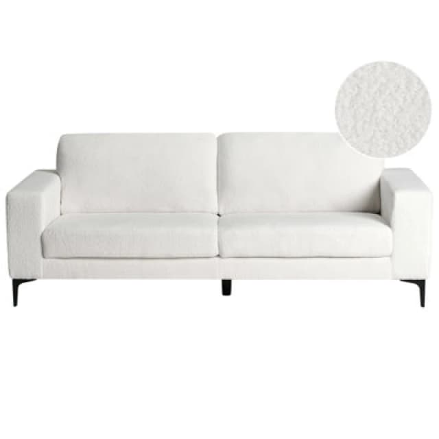 Beliani Sofa 3 Seater Vadstena Boucle Off-White