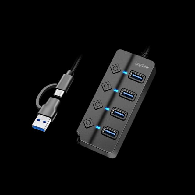 Logilink LogiLink UA0419 USB 3.2 1st Gen (USB 3.0) hub Black UA0419