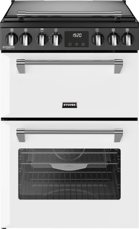 Stoves 60cm wide Double Oven Richmond DX MRA 60Ei RTY Mini Range Electric Cooker with Induction Hob - Icy White - A/A Rated