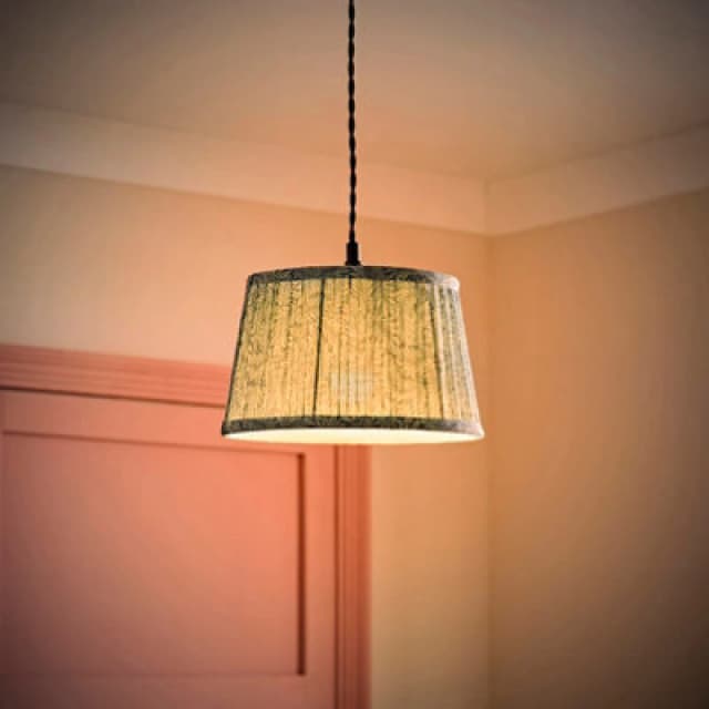 ValueLights ValueLights Alba Pleated Tapered Leaf Easy Fit Ceiling Light Lamp Shade with Bulb in Blue Size: Small Blue Small Unisex 5059406069628