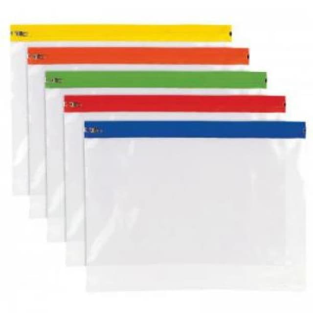 Tiger Polythene Zippy Bags A4 Plus Assorted Colour Zips (Pack 25)...