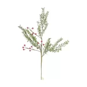 Pack of 3 Delicate Red Berry and Leaf Spray Red