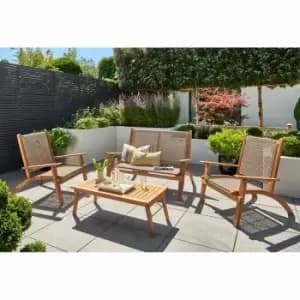 Norfolk Leisure Walden 4 Seater Folding Outdoor Lounge Set - Brown