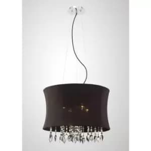 Niki 4-Light Pendant with Black Polished Chrome / Smoked Crystal Shade