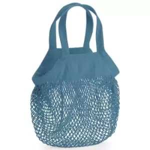 Westford Mill Mini Mesh Organic Cotton Grocery Bag (One Size) (Airforce Blue)