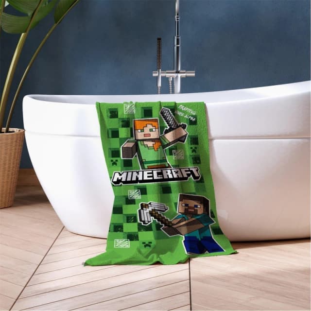 Minecraft Minecraft Alpha Bathroom Beach Towel Towels One Size Green 77986515000