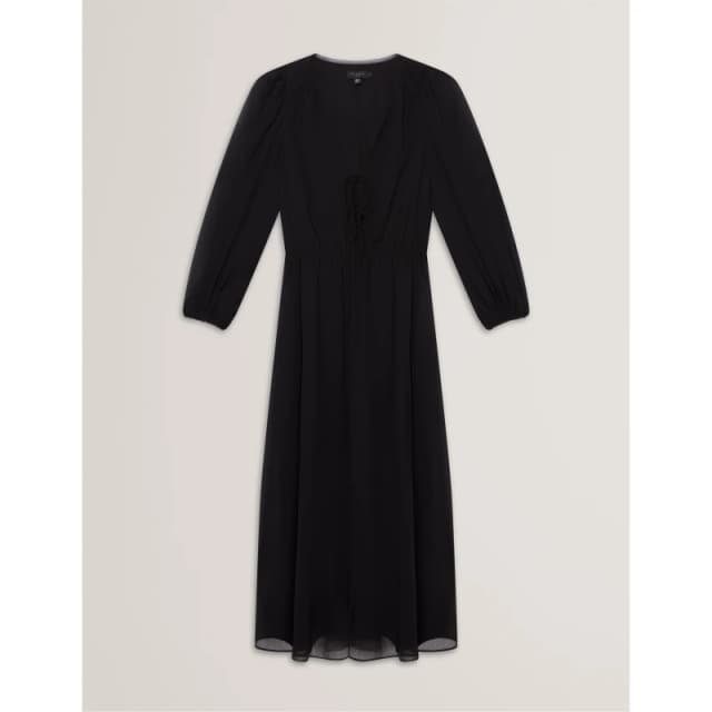 Ted Baker Womens Print Midi Tea Dress Black female 6 (2X)