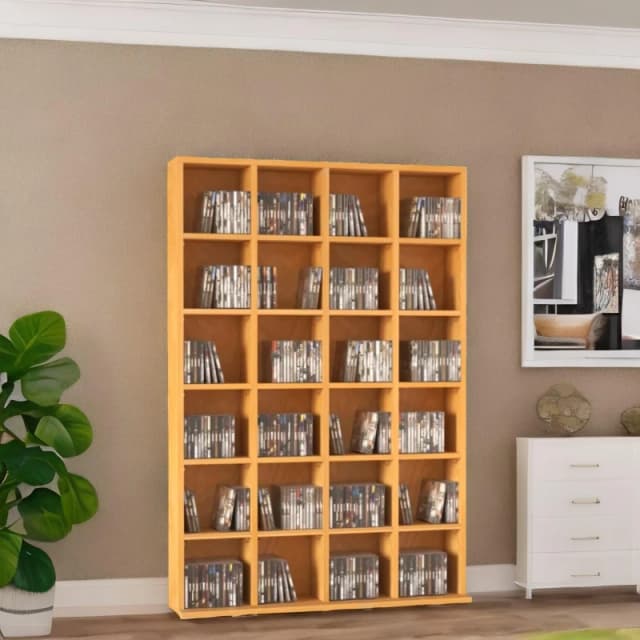 Rafaelo Mobilia 6 Tier Beech Wood Bookcase With 24 Compartments in Light Sand Light Sand Unisex