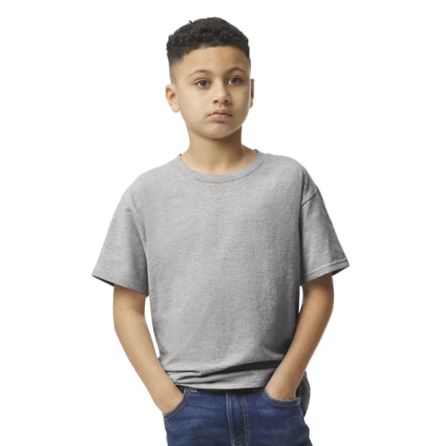 Gildan Plain Lightweight T-Shirt in Grey Size: 5-6 Years Grey Unisex 5-6 Years