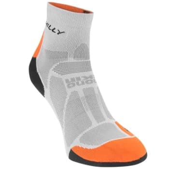 Hilly Marathon Ankle Socks Mens - Granite/Orange