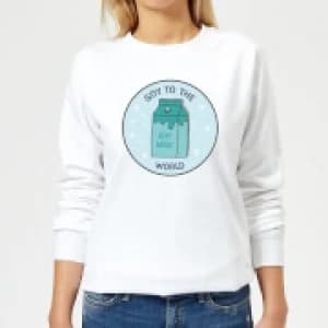 Soy To The World Womens Christmas Sweatshirt - White - 3XL